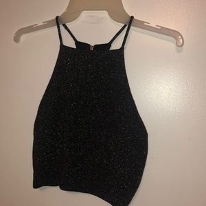 black sparkly crop top